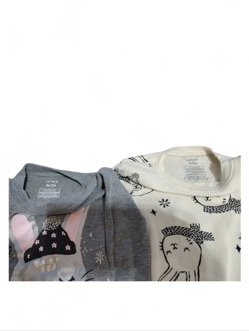 Carter’s Toddler Girls Pajama Set Lot 3T Long Sleeve Bunny Print Sleepwear 2 Set
